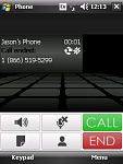 call status screen